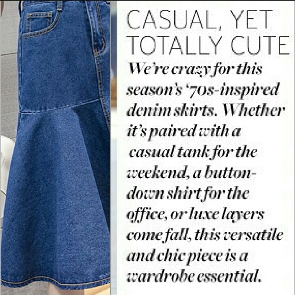 Mermaid Jean skirt 70s inspired